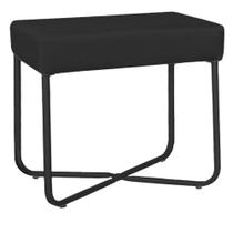 Puff Decorativo Unna Base Preto Veludo Preto - Montanaris Decor