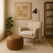 Puff Dekorien 70cm 105cm Corano Conhaque Caramelo Alto Acabamento