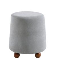 Puff Dengo Linho 40 Cm X 42 Cm Pés de Madeira