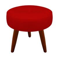 Puff Duda Decorativo Pés Palito Suede Vermelho - D'Classe Decor