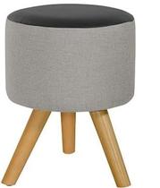 Puff Duna Redondo Pés Palito (Cinza Linho c /Preto material sintético) Puff Duna Redondo Pés Palito (Cinza Linho c /Preto material sintético)