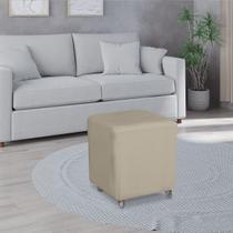 Puff Eiffel 40x40 Bege Com Pés Rodinha Giratoria/ Salão de beleza/ Comercio geral e residencia