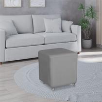 Puff Eiffel 40x40 Cinza Com Pés Rodinha Giratoria/ Salão de beleza/ Comercio geral e residencia