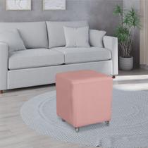 Puff Eiffel 40x40 Rosa Com Pés Rodinha Giratoria/ Salão de beleza/ Comercio geral e residencia