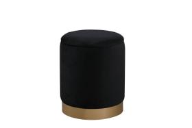 Puff Elegante Decor Ozman Redondo Preto 36 cm com Armazenamento Puff Elegante Decor Ozman Redondo Preto 36 cm com Armazenamento