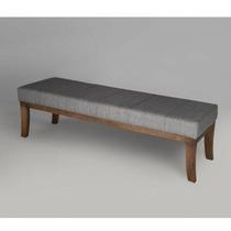 Puff em Linho 160cm Requadro Imbuia Lucia