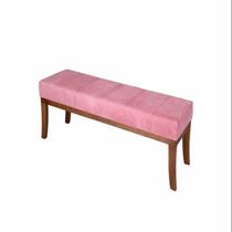 Puff em Veludo 100x40cm Requadro Lucia Rosa/Imbuia Puff em Veludo 100x40cm Requadro Lucia Rosa/Imbuia