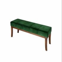 Puff em Veludo 100x40cm Requadro Lucia Verde/Imbuia Puff em Veludo 100x40cm Requadro Lucia Verde/Imbuia