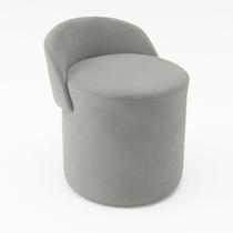 Puff Encosto Confortável Sala Estilo Moderno Redondo Suede Cor:Azul Marinho