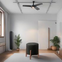 Puff Estofado Decorativo para Sala Redondo Londres Veludo