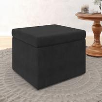 Puff Estofado Decorativo Quasar para Sala de Estar Sued Cinza Aradecor