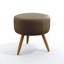 Puff Estofado Decorativo Solar Para Sala de Estar Sued Capuccino Aradecor