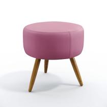 Puff Estofado Decorativo Solar Para Sala de Estar Sued Rosê Aradecor