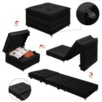 Puff Estofado Dobrável 3 em 1 Vira Cama Solteiro Versátil Confortável para quarto escritório Resistente Com Rodízios Rodinhas E Baú Puff Estofado Dobrável 3 em 1 Vira Cama Solteiro Versátil Confortável para quarto escritório Resistente Com Rodízios Rodinhas E Baú