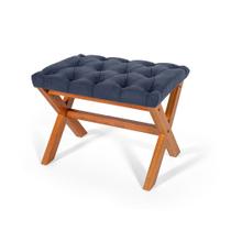 Puff Estofado em Capitonê Retangular Eggeu Azul Straub Web Puff Estofado em Capitonê Retangular Eggeu Azul Straub Web