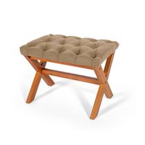 Puff Estofado em Capitonê Retangular Eggeu Bege Straub Web Puff Estofado em Capitonê Retangular Eggeu Bege Straub Web