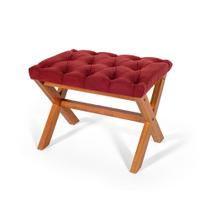 Puff Estofado em Capitonê Retangular Eggeu Bordô Straub Web Puff Estofado em Capitonê Retangular Eggeu Bordô Straub Web