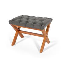 Puff Estofado em Capitonê Retangular Eggeu Cinza Straub Web Puff Estofado em Capitonê Retangular Eggeu Cinza Straub Web