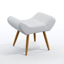 Puff Estofado Polar Para Sala de Estar Couro Branco Aradecor Puff Estofado Polar Para Sala de Estar Couro Branco Aradecor