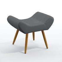 Puff Estofado Polar Para Sala de Estar Sued Cinza Aradecor Puff Estofado Polar Para Sala de Estar Sued Cinza Aradecor