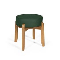 Puff Estofado Vira Mesa Redondo New Liz em Madeira Verde - Straub Web