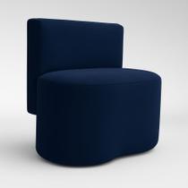 Puff Feijão Curvo Orgânico Redondo Com Encosto Sala Resistente Confortável Suede Cor:Suede Cinza