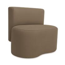 Puff Feijão Curvo Orgânico Redondo Com Encosto Sala Resistente Confortável Suede Cor:Suede Cinza