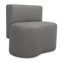 Puff Feijão Curvo Orgânico Redondo Com Encosto Sala Resistente Confortável Suede Cor:Suede Cinza