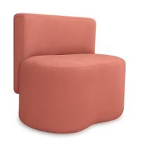 Puff Feijão Curvo Orgânico Redondo Com Encosto Sala Resistente Confortável Suede Cor:Suede Rose