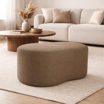 Puff Feijão Curvo Orgânico Redondo Sala Confortável Moderno Suede Cor:Rose