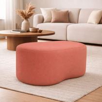 Puff Feijão Curvo Orgânico Redondo Sala Confortável Moderno Suede rosa Puff Feijão Curvo Orgânico Redondo Sala Confortável Moderno Suede rosa