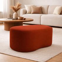 Puff Feijão Curvo Orgânico Redondo Sala Confortável Moderno Suede Terracota Puff Feijão Curvo Orgânico Redondo Sala Confortável Moderno Suede Terracota