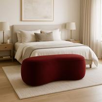 Puff Feijão Orgânico Moderno 100cm Escultural Suede Curvo