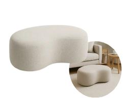 Puff Feijão Sala Moderna Bouclé Luxo Confortável Estiloso e Sofisticado para Decoração