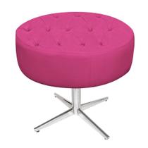 Puff Fernanda Base Giratória de Metal Sala de Estar Recepção Corano Pink