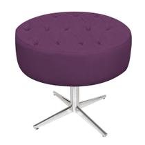 Puff Fernanda Base Giratória de Metal Sala de Estar Recepção Suede Roxo Puff Fernanda Base Giratória de Metal Sala de Estar Recepção Suede Roxo