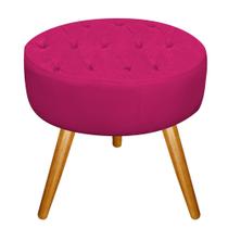 Puff Fernanda Capitonê Pés Palito Sala Decor Quarto Recepção Suede Pink