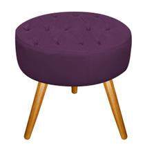 Puff Fernanda Palito Mel Sala Decor Quarto Recepção Suede Roxo