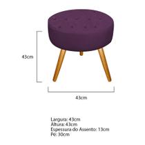 Puff Fernanda Palito Mel Suede Roxo - KDAcanto Móveis