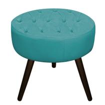 Puff Fernanda Palito Tabaco Sala Decor Quarto Recepção Suede Azul Turquesa