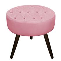 Puff Fernanda Palito Tabaco Sala Decor Quarto Recepção Suede Rosa Bebê