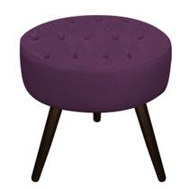 Puff Fernanda Palito Tabaco Sala Decor Quarto Recepção Suede Roxo