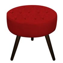 Puff Fernanda Palito Tabaco Sala Decor Quarto Recepção Suede Vermelho
