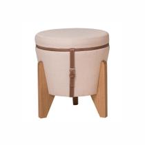 Puff Flex Decorativo Com Pés Em Madeira