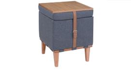 Puff Flex Decorativo Quadrado Baú Mesa Centro Linho Chumbo Puff Flex Decorativo Quadrado Baú Mesa Centro Linho Chumbo