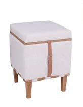 Puff Flex Decorativo Quadrado Baú Mesa De Centro Linho Claro Puff Flex Decorativo Quadrado Baú Mesa De Centro Linho Claro