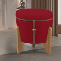 Puff Flex Veludo Base Tampo Imbuia Puff Flex Veludo Base Tampo Imbuia