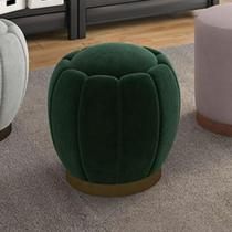 Puff Floré Redondo Confortavel 48x48 Veludo Verde Larbelle