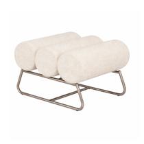 Puff Flow Base Titânio Bouclé Off White - Sallar Home Puff Flow Base Titânio Bouclé Off White - Sallar Home