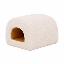 Puff Fluxo Bouclé Off White material sintético Caramelo - Sallar Home Puff Fluxo Bouclé Off White material sintético Caramelo - Sallar Home